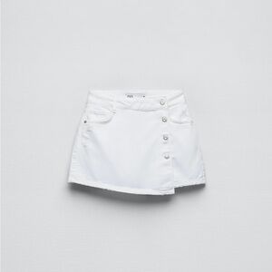 Zara White Button-Up Mini Skirt